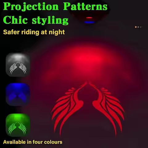 Wings of Angels Bicycle Projection Tail Light Bicycle Tail Led Warning Light Rechargeable Motorcycle