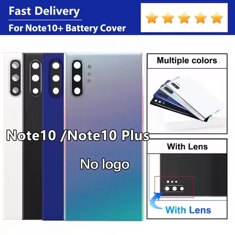 New Glass Note 10 Plus Battery Back Cover for Samsung Note 10 Plus Rear Door Panel Housing Case Part