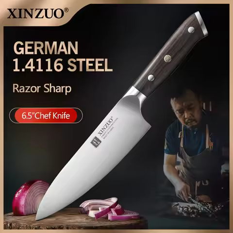 XINZUO 6.51 inches Professional German Steel Chef Knife Din 1 4116 High Temperature Heat Treatment F