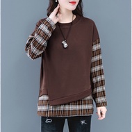 【M-4XL】Trendy Tops for Women Long Sleeve for Women Loose Shirt Plaid Shirt Korean Tops for Women Lon