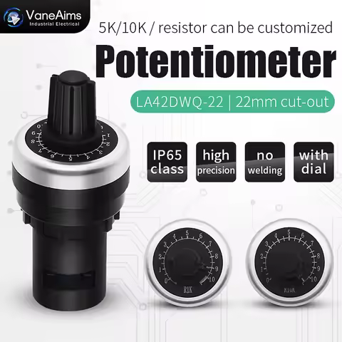 Potentiometer 1K 2K 5K 10K 20K 50K 100K 200K 500K ohm Resistance Adjustment Switch 22mm Rotary Poten