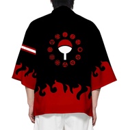 เสื้อยืด Naruto ตุ๊กตาอุสึมากิสำหรับผู้ชาย Uchiha Sasuke เสื้อเชิ้ต Hokage Hatake Kakashi แขนสั้นโอเ