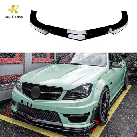 C63 W204 Front Bumper Lip For Mercedes Benz C Class W204 S204 C63 AMG 2007-2014 Car Front Lip Splitt