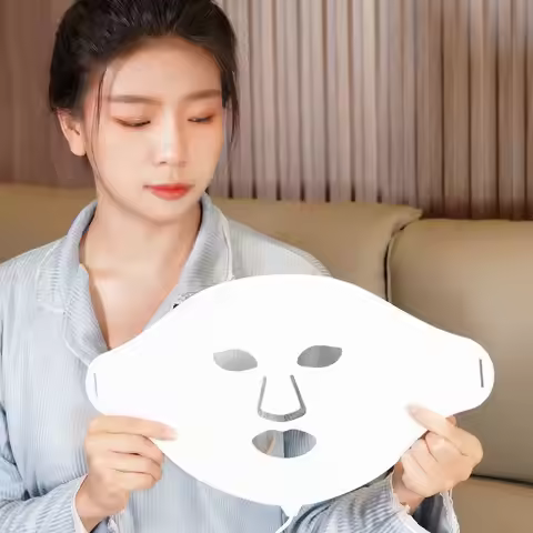 sgrow LED 7 Colors Silicone Facial Mask LED Light Therapy Flexible Silicon Face Mask Treatment Beaut