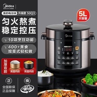 S-T💗Midea Electric Pressure Cooker4L5L6LHousehold Double-Liner Pressure Cooker Multi-Functional Rice Cookers Automatic I