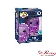 Funko POP Marvel Avengers Infinity Saga 49 Thor Purple Artist Series with Pop Protector Case