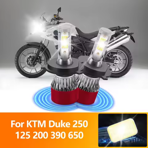 20000LM LED Motorcycle Headlight Bulb 120W High Low Beam Motorbike Headlamp 12V 6000K White For KTM 