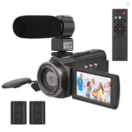 Andoer 4K/60FPS 48MP WiFi Digital Video Camera Set 1 Camcorder Recorder + 1 Microphone + 1 Remote Co