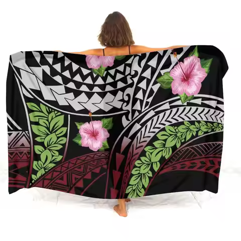 Hawaiian Resort Beach Party Sarong Coat Sunblock Sarong 2024 New Custom Sarong Polynesian Ladies Sar