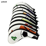 yuksok Set of 9 Zipper Golf Club Iron  Iron Covers Protective covers for head for Golf Club Accessor