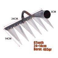 Cangkul Pacul Cadong Penyiang Gulma Weeding Garu Harrow 6 Gigi Rake Besi Pencabut Rumput /Taman Rake