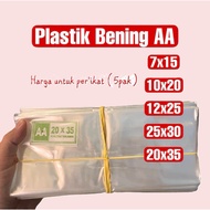 AA Clear Plastic Plastic packaging/ 7x15 10x20 12x25 25x30 20x35 (Per bundle)