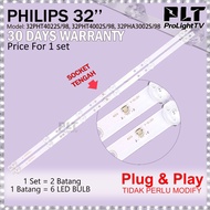( Socket Tengah ) Philips 32'' 32PHT4002S/98 32PHT4022S/98 32PHA3002S/98 LED TV Backlight 32PHT4002 