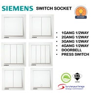SIEMENS SWITCH (WHITE) [1G 1W /1G 2W / 2G 1W / 2G 2W / 3G 1W / 3G 2W / 4G 1W / 4G 2W /DOORBELL /PRES