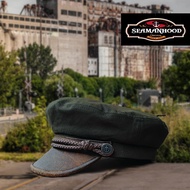 Premium Sailor Fiddler Hat - Captain Hat - Classic Greek Fisherman Hat - Sailor Cap Canvas Combinati