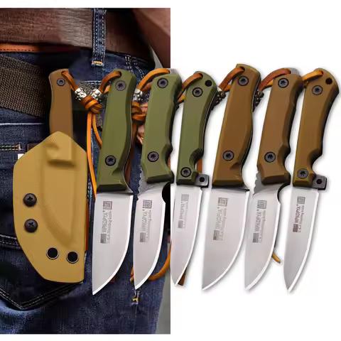 WPKOPYA U.S.9CR18MOV Full Tang Mini Hunting Knife +K Sheath, Jungle Survival Knife, Camping self-def