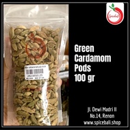 100 gr Green Cardamom / Kapulaga Hijau Utuh / Green Kapool / Pods