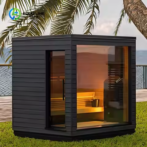 Customized Modern Outdoor Finland Traditional Dry Sauna Far Infrared Solid Hemlock Red Cedar Home Sa