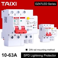 SPD Surge Protector Lightning Protector 2 Pole DZ47LE Circuit Breakers RCBO RCCB MCB RCD 16A 20A 25A 32A 40A 50A 63A DZ47LED