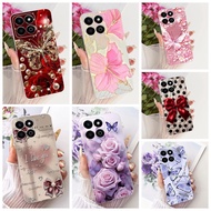 For Honor X7C 4G 5G Casing ALT-NX1 ALT-LX2 New Fashion Flower Butterfly Soft Slim Silicone Back Cove