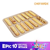 Khuôn Eclair Chống Dính CHEFMADE Khuôn Phun Tia Chớp Vàng Khuôn Bánh Quy Dài Ngón Tay WK9172