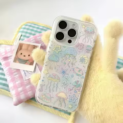 INS Cartoon Jellyfish Phone Case for Infinix Hot Note Zero 50x 50 40 30 12 12i Smart 9 8 7 6 5 GT 30