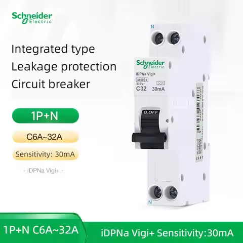 Schneider Electric Integrated leakage protection Circuit Breaker 1P+N iDPNa Vigi+ C32 C10 C25 30mA A