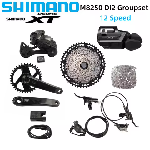 SHIMANO DEORE XT M8250 Di2 Set RD Derailleur FC-M8200 CS BR-M8200/BR-M8220 Brake SL-M8250 EC-DN100 E