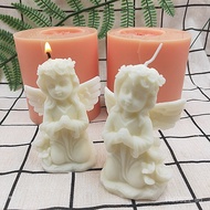 Winged Praying Angel Figurine Little Girl Fairy Candle Mold DIY Gypsum Aromatherapy Mold Q5QQ