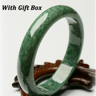 [GaoMei] 55-64cm Bangle Bracelet Natural Myanmar Jade Fine Jewelry Emerald Dry Jadeite Bracelet Jewe