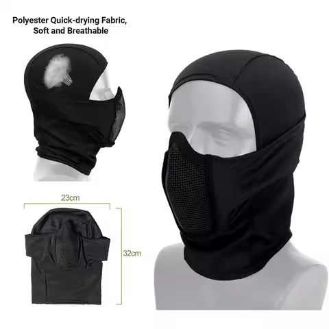 Headgear Equipment Mesh Mask Hunting Shooting Breathable Mask Airsoft Paintball Protective Steel Mes