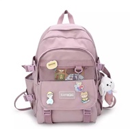 Tas Ransel Sutera Motif Kartun Casual Polos 2025 untuk Anak SMP SD SMA - Warna Cerah dengan Gratis B