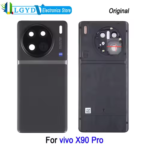 Original Rear Cover For vivo X90 Pro Phone Battery Back Cover with Camera Lens Frame Replacement Par