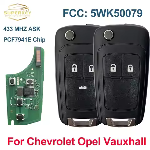 SUPERKEY 5WK50079 Remote Flip Key 433MHz FCF7941E For 2009 - 2017 Opel Vauxhall Corsa Tourer Cascade