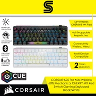 CORSAIR K70 Pro Mini Wireless 60% Mechanical CHERRY MX Red Switch Gaming Keyboard - Black/White