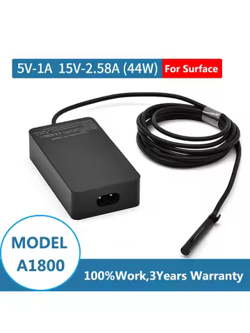 Laptop Surface Pro Charger 15V 2.58A 44W Power Supply for Microsoft Surface Book Surface Pro 8/7/6/5