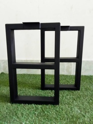 Iron-DIY ขาโต๊ะเหล็ก ขาเก้าอี้ ขาม้านั่ง ทรงเลข 8 สีดำด้าน ก25xส40ซม ขาโต๊ะกาแฟ ขาโต๊ะสำเร็จรูป 1คู่