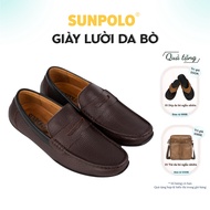 Men's premium cowhide SUNPOLO MU2588 Brown