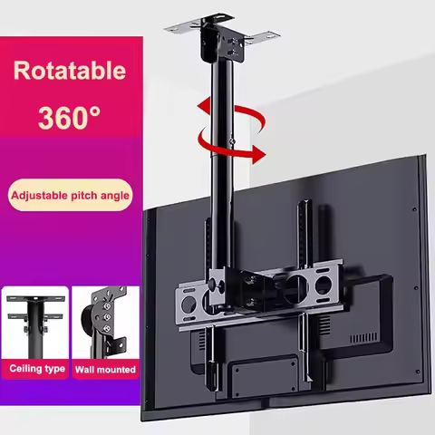 Ceiling TV Mount Full Motion TV Bracket for Most 32-75" Flat Curved TVs/Monitors Swivel Tilt Height 