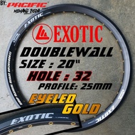 EXOTIC 20 inch (406) 32 Hole DoubleWall Alloy BrakeLine Bicycle Rim