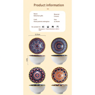 Bohemian Rice Bowl Porcelain Bowl Ceramic Bowl Mangkuk Keramik Soup Bowl Doorgift Wedding Gift set D