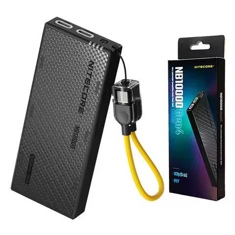 NITECORE NB10000 Gen4 10000mAhCarbon Fiber Power Bank 10000mAh Mobile Powerbank Dual USB-C 22.5W Fas