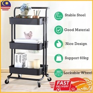 🛒✨ READY STOCK Multifunction 3 Tier Trolley Trolly Storage Racks Office Shelves Home Kitchen Rack Book Shelving Toys