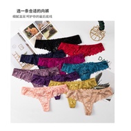 women gstring lace with ribbon underwear ladies seamless thong panties 低腰少女款蕾丝丁字裤