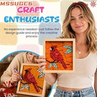 MSSUGC6 Fabric Mosaics Kit, Handmade Cut Cloth Kinusaiga Fabric Art Kit, Relaxing Premium Fabric No-