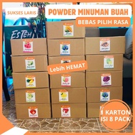 POWDER MINUMAN SERBUK BUAH 1 KARTON ISI 8 PACK | SERBUK MINUMAN KEKINIAN | POWDER MINUMAN KEKINIAN |