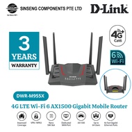 D-Link DWR-M955X 4G LTE WiFi 6 AX1500 Gigabit Mobile Sim Card Router | Up to 64 Users  - 3 Year Loca