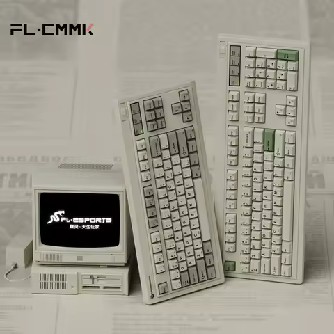 FL·ESPORTS OG87/OG104 Retro Mechanical Keyboard NXP 87/104 PBT Dye-sublimation Keycaps Wired Bluetoo