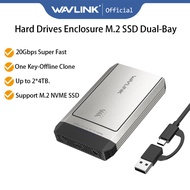 WAVLINK Hard Drives Enclosure M.2 SSD Dual-Bay Duplicator Compatible with NVMe One Click Offline Clo