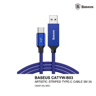 BASEUS CATYW-B03 ARTISTIC STRIPED TYPE-C CABLE 5M 3A